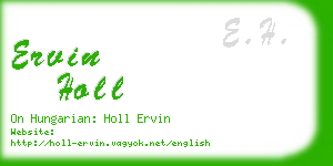 ervin holl business card